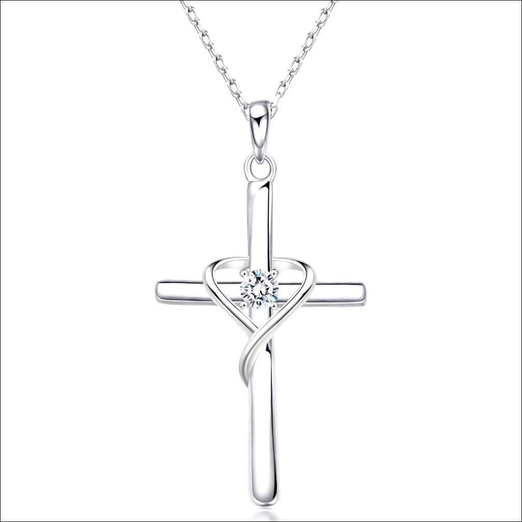925 Sterling Silver Cross Necklace 14k Gold Plated 5a Cz Birthstone Pendant